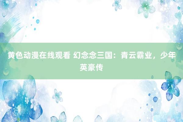 黄色动漫在线观看 幻念念三国：青云霸业，少年英豪传