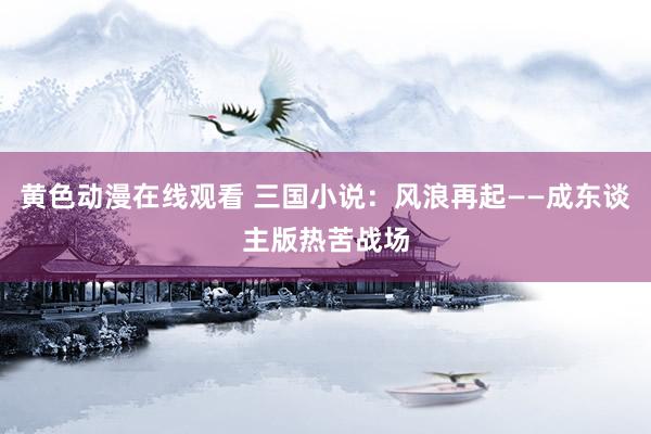 黄色动漫在线观看 三国小说：风浪再起——成东谈主版热苦战场