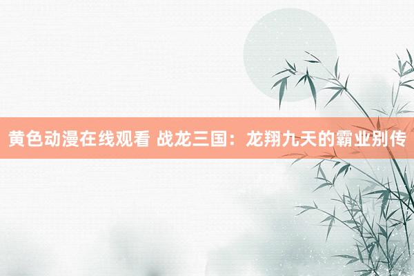 黄色动漫在线观看 战龙三国：龙翔九天的霸业别传