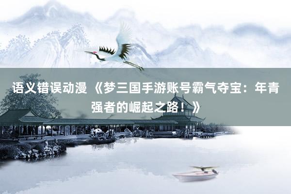 语义错误动漫 《梦三国手游账号霸气夺宝：年青强者的崛起之路！》