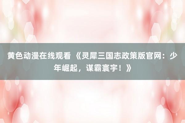 黄色动漫在线观看 《灵犀三国志政策版官网：少年崛起，谋霸寰宇！》