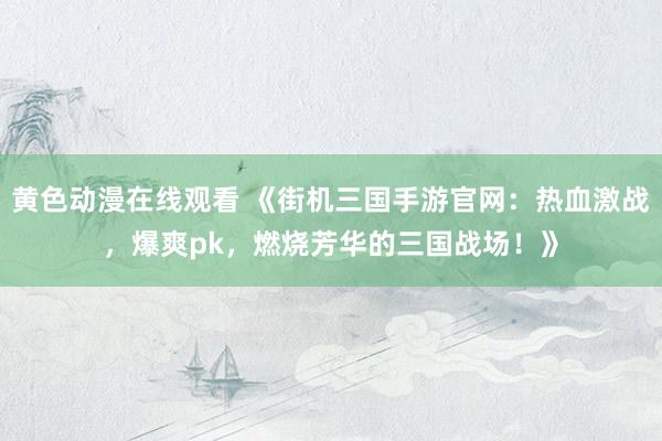 黄色动漫在线观看 《街机三国手游官网：热血激战，爆爽pk，燃烧芳华的三国战场！》